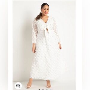 NWT Eloquii Textured Maxi With Ruched Neckline